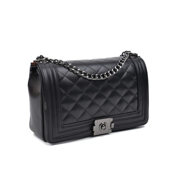 Crna kožna torbica Anna Luchini Masika-image-2