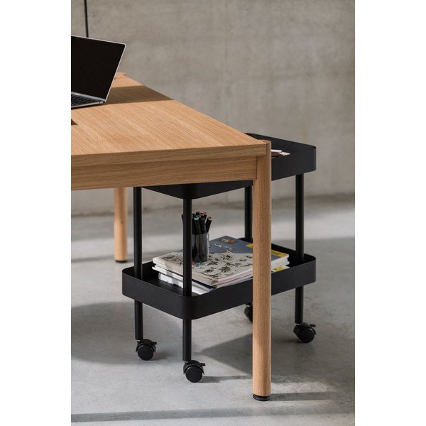 Crni metalni regal na kotačima 60x62x30 cm Nolle – noo.ma-image-4