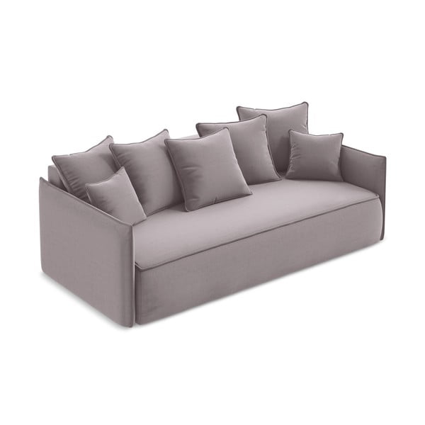Baršunasti sklopiva/s prostorom za odlaganje sofa u boji lavande 225 cm Hula – Makamii-image-2