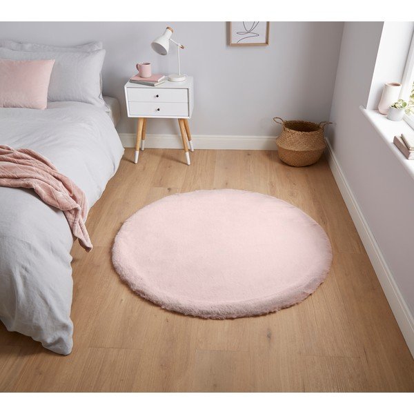 Ružičasti tepih Think Rugs Teddy, ⌀ 120 cm-image-1
