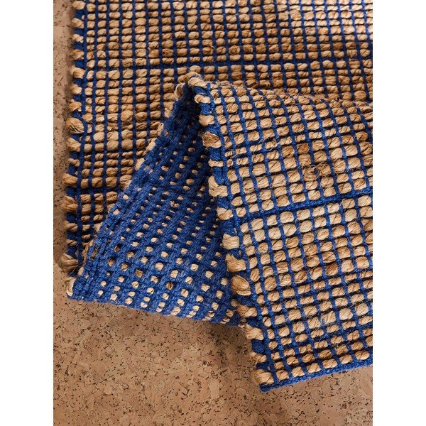 Plavi ručno rađen tepih od mješavine jute 120x170 cm Hurley – MADE-image-4