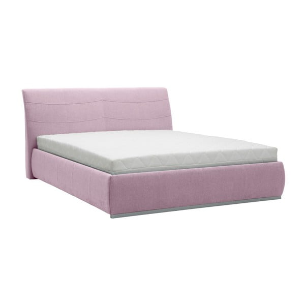 Svijetlo ružičasti bračni krevet Mazzini Kreveti Luna, 160 x 200 cm
