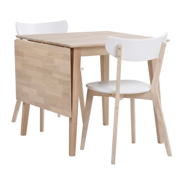 Mat lakirani rasklopivi blagovaonski stol od hrastovine Rowico Mimi, 80 x 80 cm-image-4