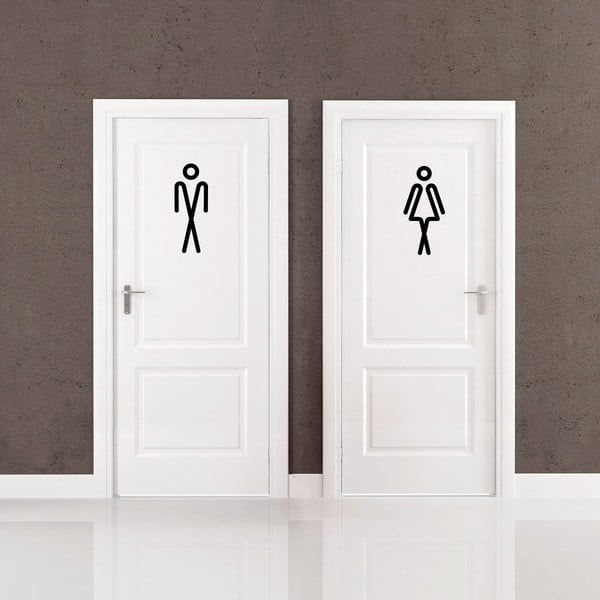 Naljepnica Ambijent kupaonice muškarci žene, 20 x 15 cm