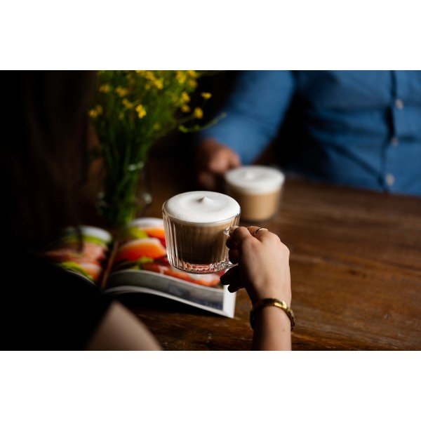 Staklene šalice u setu 2 kom za cappuccino 250 ml Livio Duo – Vialli Design-image-2