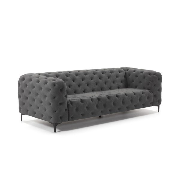 La Velvet Maisha siva sofa