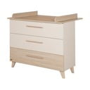 Krem/u prirodnoj boji dječja komoda u dekoru hrasta s promjenjivim stolom 110x98x75 cm Sidney – Roba