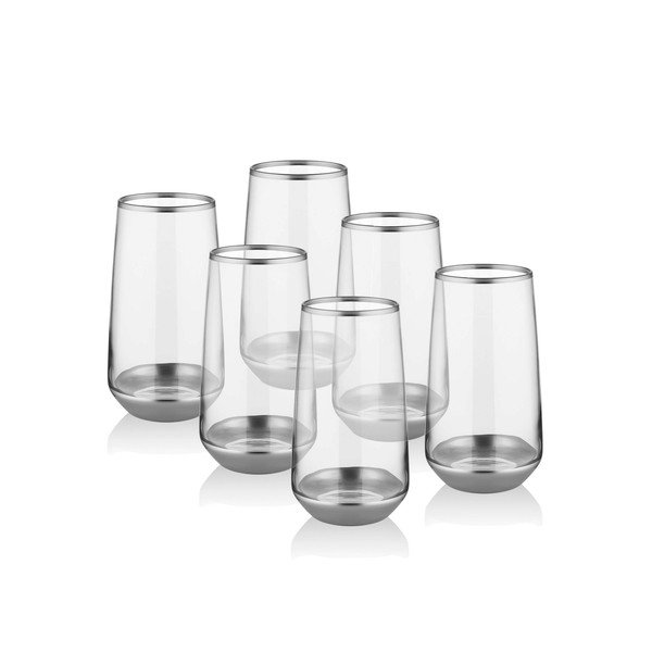 Set od 6 čaša Mia Glam Silver, 380 ml-image-1