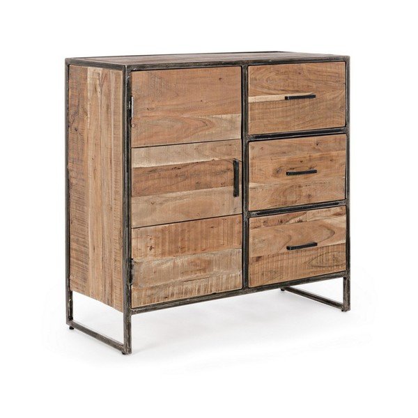 Komoda od masivnog bagrema u prirodnoj boji 90x90x40 cm Elmer – Bizzotto