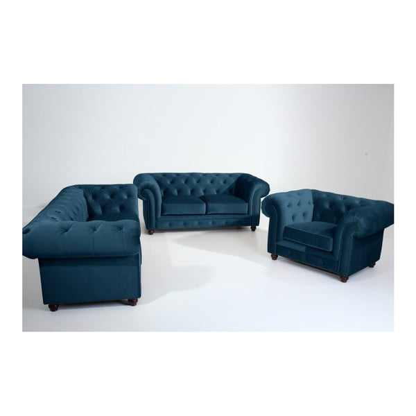 Plava sofa Max Winzer Orleans Velvet, 216 cm-image-1
