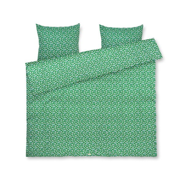 Zelena posteljina za bračni krevet-za produženi krevet od pamučnog satena 200x220 cm Pleasantly – JUNA