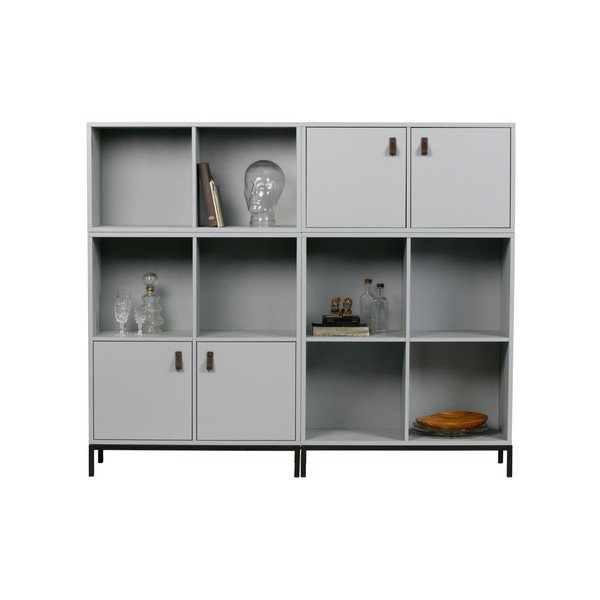 Siva modularna biblioteka od masivnog bora 81x81 cm Vt – vtwonen-image-3