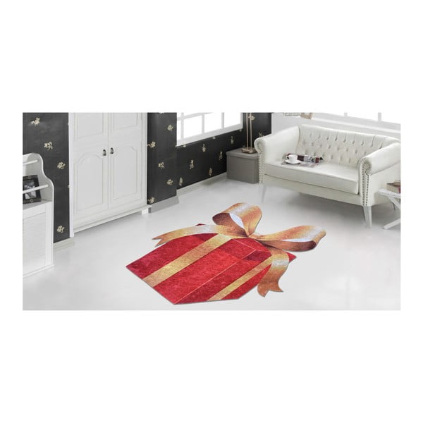 Tepih u crveno-zlatnoj boji Vitaus Gift, 80 x 150 cm