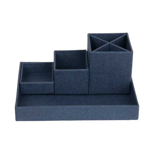 Tamnoplavi 4-dijelni organizator za stol Bigso Box of Sweden Lena-image-3