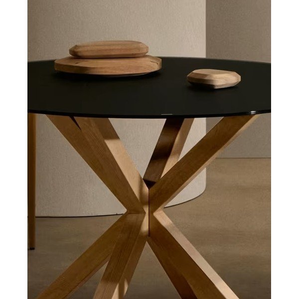 Blagovaonski stol sa staklenom pločom stola 100x200 cm Argo – Kave Home-image-1