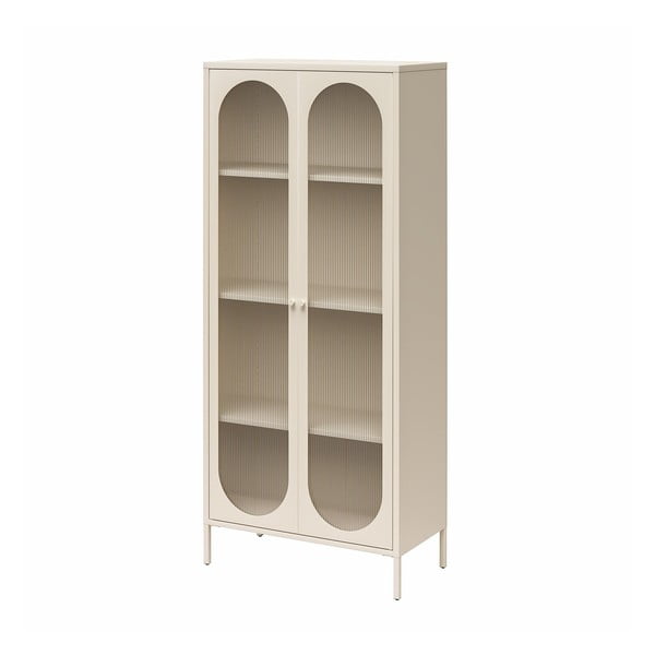 Krem metalna vitrina 80x186x40 cm Luna – Støraa-image-4