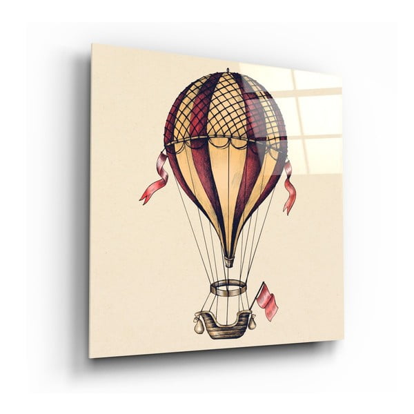 Staklena slika Insigne Ballono putovanje prema slobodi, 60 x 60 cm