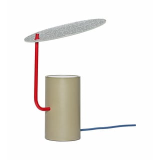 Kaki zelena stolna lampa sa staklenim sjenilom (visina 35 cm) Disc – Hübsch