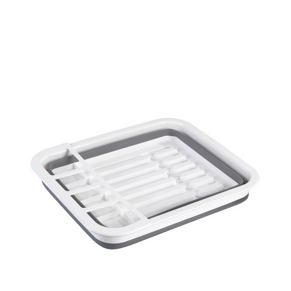 Bijelo-sivi sklopivi stalak za cijeđenje posuđa Wenkoo Rack-image-1