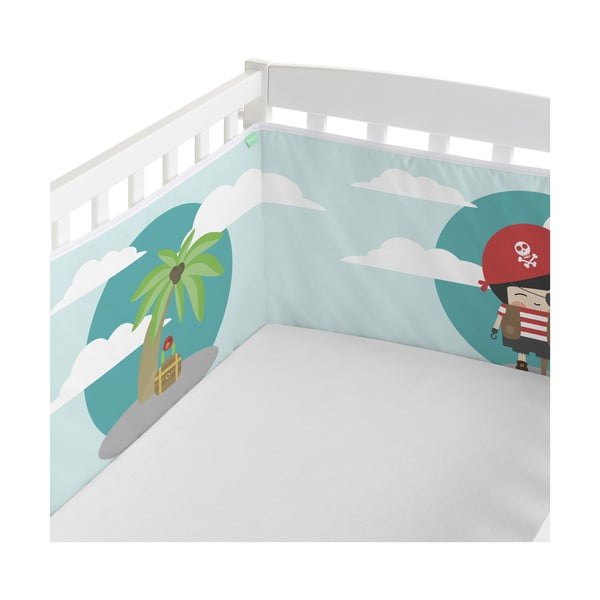 Tekstilna ograda za dječji krevetić Happynois Pirata, 210 x 40 cm