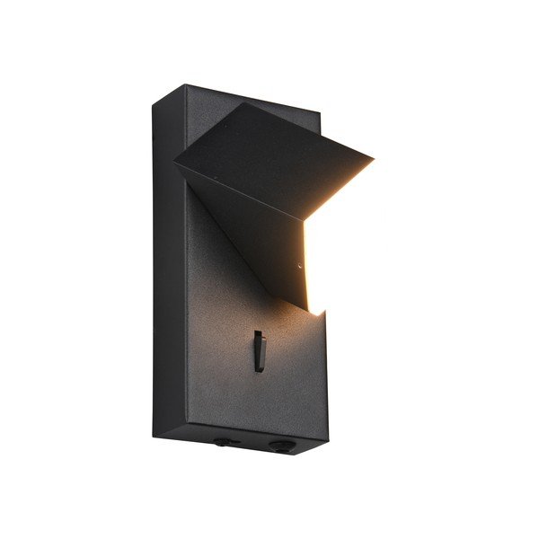 Mat crna LED zidna lampa Raglan – Trio-image-1