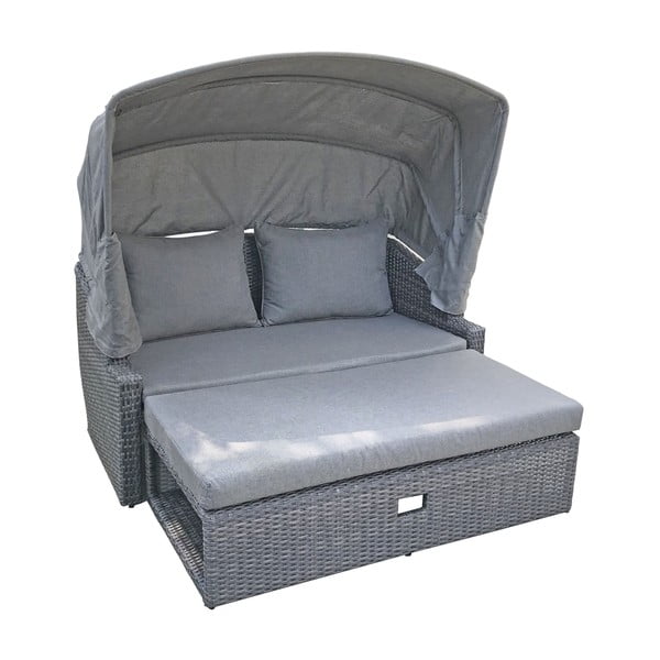 Siva vrtna sofa od umjetnog ratana Monte Carlo – Garden Pleasure-image-1