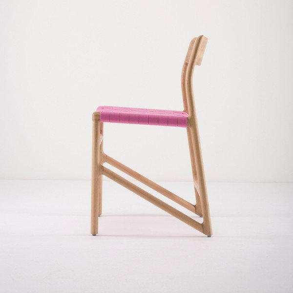 Blagovaona stolica od masivnog hrasta s roze sjedalom Gazzda Fawn-image-1