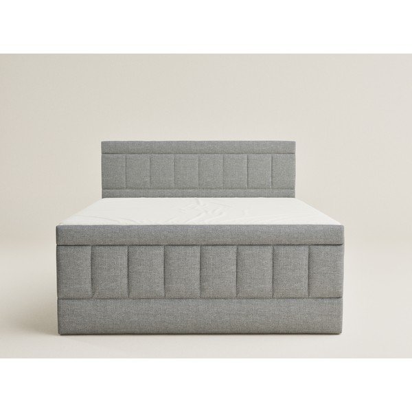 Sivi boxspring krevet s prostorom za odlaganje 200x200 cm Caya – Maison de Rêve-image-2
