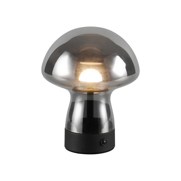 Siva LED stolna lampa sa staklenim sjenilom (visina 18 cm) Dooley – Trio-image-1