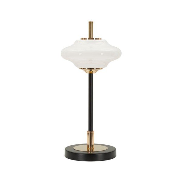 Bijela/crna stolna lampa sa staklenim sjenilom (visina 46 cm) Vintage – Mauro Ferretti