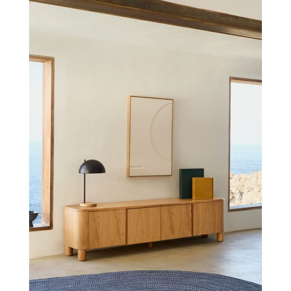 TV komoda u dekoru jasena u prirodnoj boji 200x52x40 cm Salaya – Kave Home-image-1