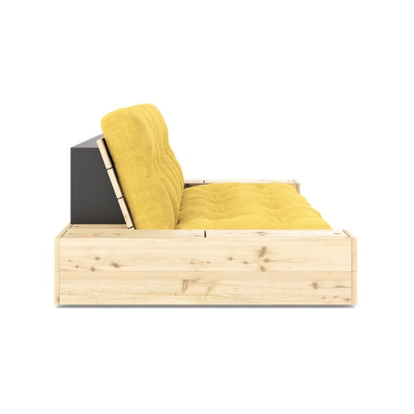 Žuta  sklopiva sofa od samta 244 cm Base – Karup Design-image-3