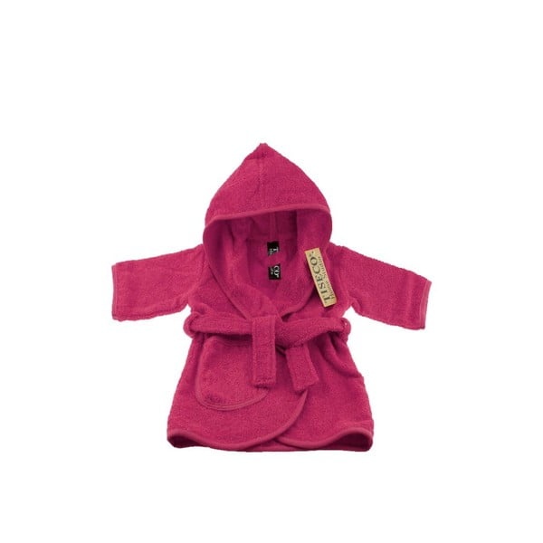 Tamno ružičasti pamučni dječji kućni ogrtač veličine 0-12 mjeseci - Tiseco Home Studio