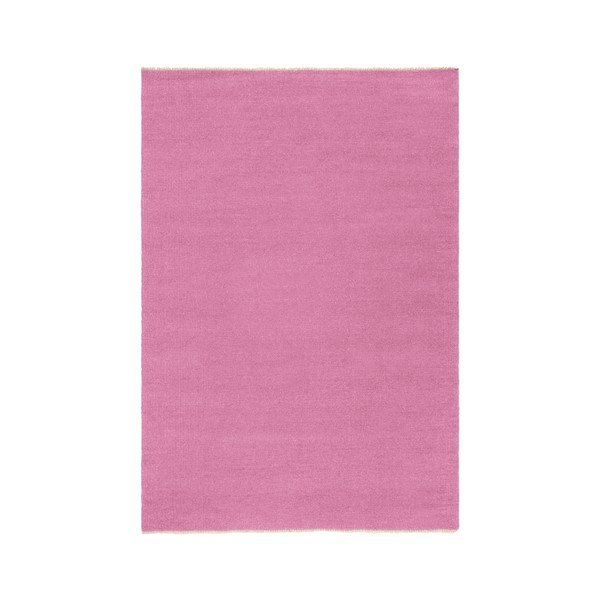 Ružičasti ručno rađen tepih od mješavine vune 160x230 cm Row – Jotex