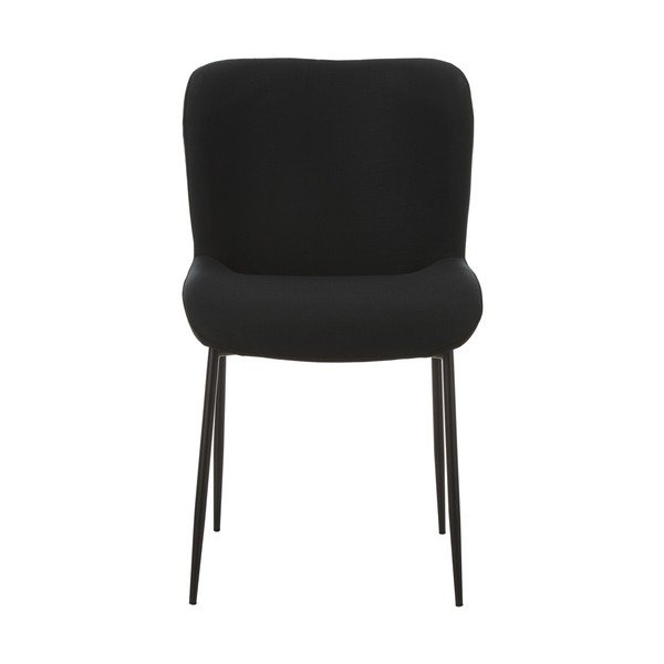 Crna tapecirana stolica s baršunastom površinom Westwing Collection Tess-image-2