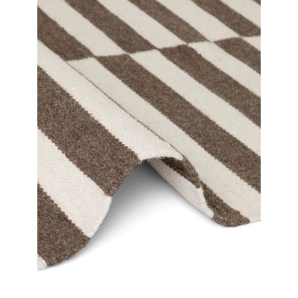 Bijeli/smeđi obostrani/ručno rađen vunen tepih 160x230 cm Vika – Hanse Home-image-4