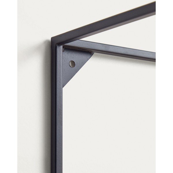 Crna/u prirodnoj boji polica od masivne jele 90 cm Elisha – Kave Home-image-4