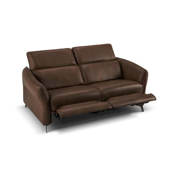 Tamno smeđa kožna sofa 103 cm Hubble – Windsor & Co Sofas-image-4