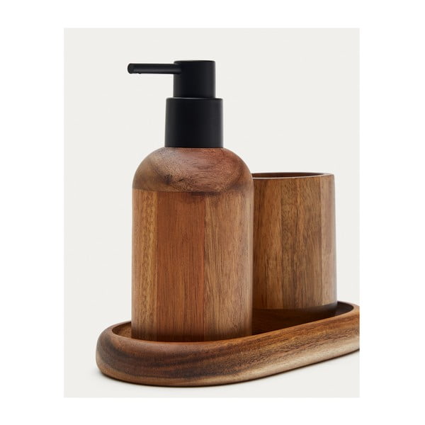 Drvena čaša za četkice za zube u prirodnoj boji Senda – Kave Home-image-2