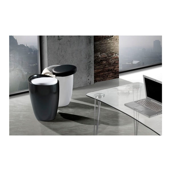 Crno-bijela stolica s prostorom za skladištenje Tomasucci Pillow-image-3