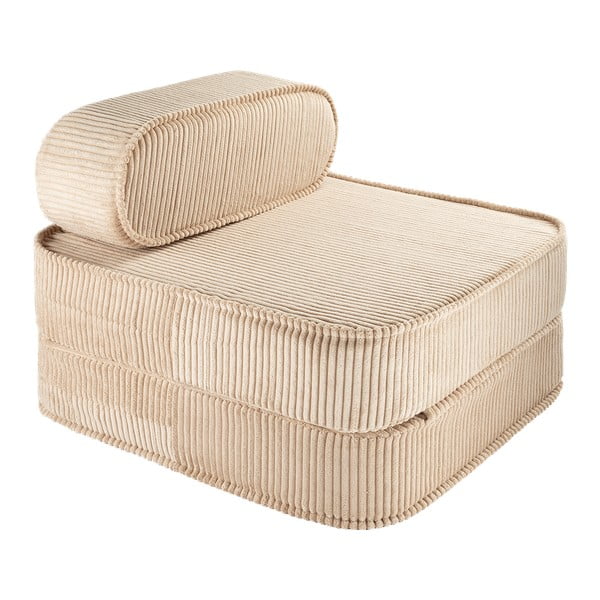 Svjetlo smeđa dječja fotelja od samta Flip – Wigiwama