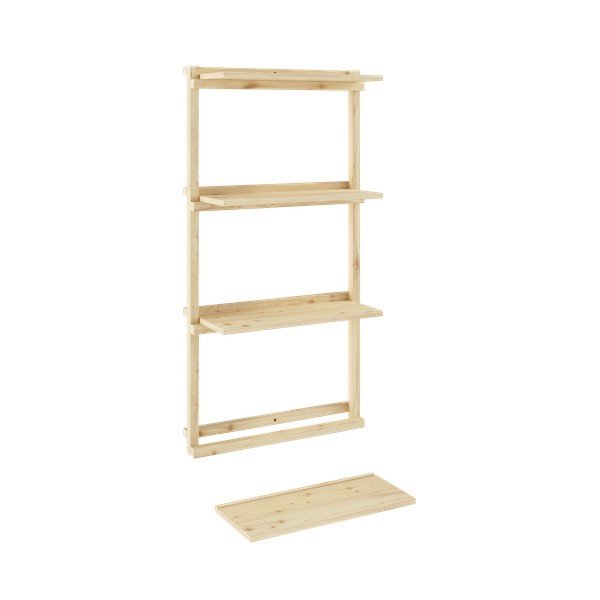 Zidna polica od masivnog bora u prirodnoj boji 66x127 cm Groove – Karup Design-image-4