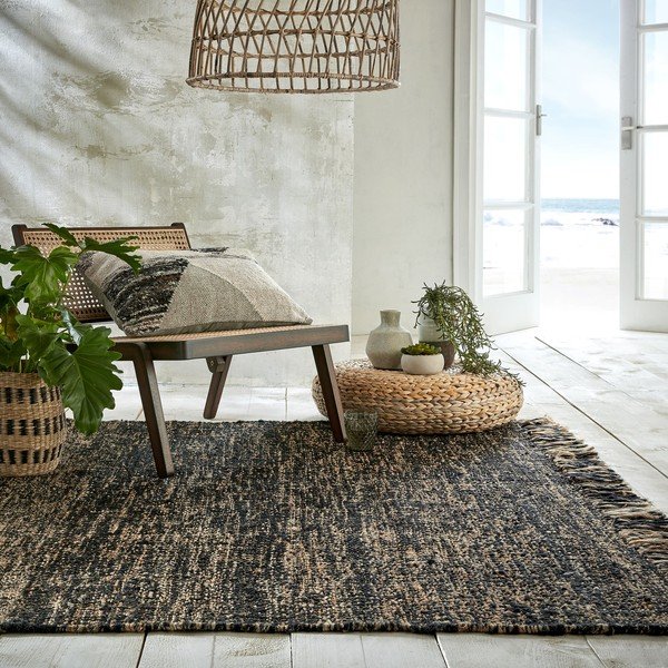 Crni tepih od jute Flair Rugs Idris, 160 x 230 cm-image-2