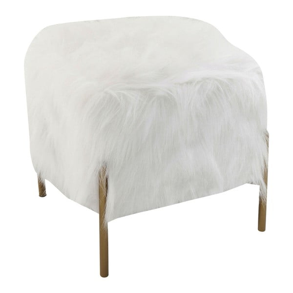 Bijela četvrtasta stolica Kare Design Fur