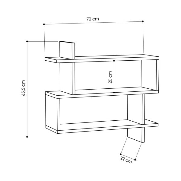 Polica s više razina u dekoru hrasta u prirodnoj boji 70 cm Paralel – Kalune Design-image-2