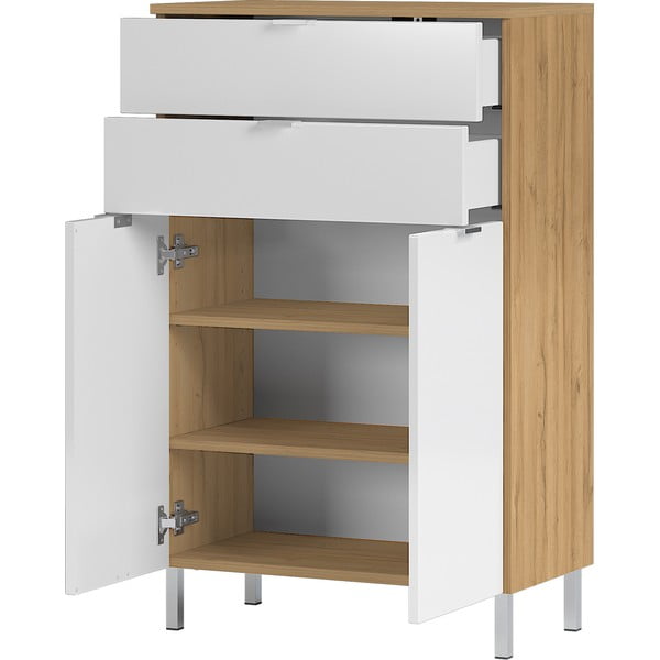 Bijeli ormarić za umivaonik s hrastovim dekorom Germania Mauresa, visina 97 cm-image-3