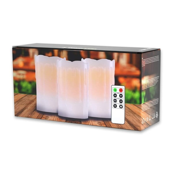 Set od 3 LED svijeće s daljinskim upravljačem DecoKing Drip, visina 12,5 cm-image-2