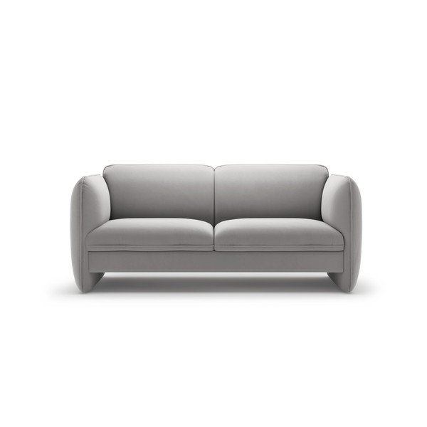 Svijetlo siva baršunasti sofa 168 cm Georgia – Micadoni 