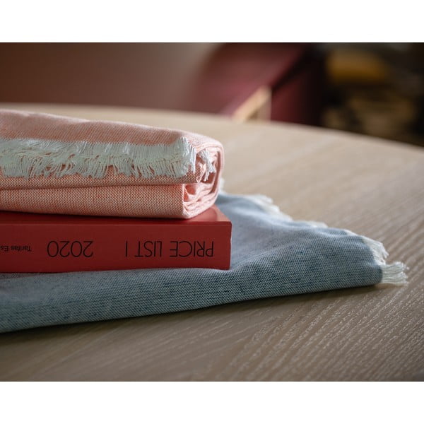 Plavi pokrivač s udjelom pamuka Euromant Summer Linen, 140 x 180 cm-image-1