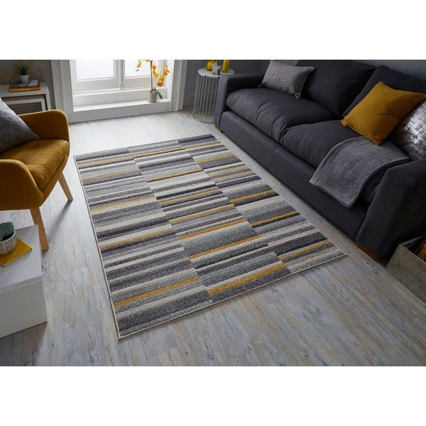 Sivo-žuti tepih Flair Rugs Urban Lines, 100 x 150 cm-image-4